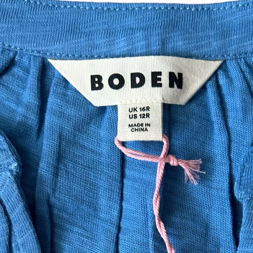 Boden Trim Detail Blue Cotton Jersey Dress 12R - Picture 6 of 6